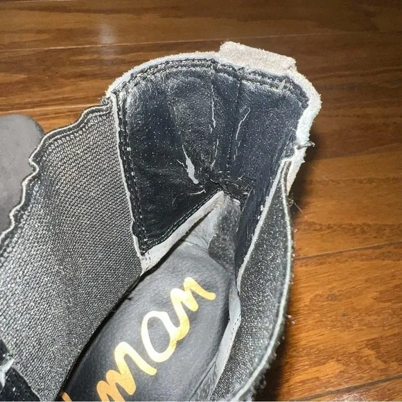 Sam Edelman Gray Suede Chunky Heeled Ankle Booties Size 9.5 - Picture 7 of 10